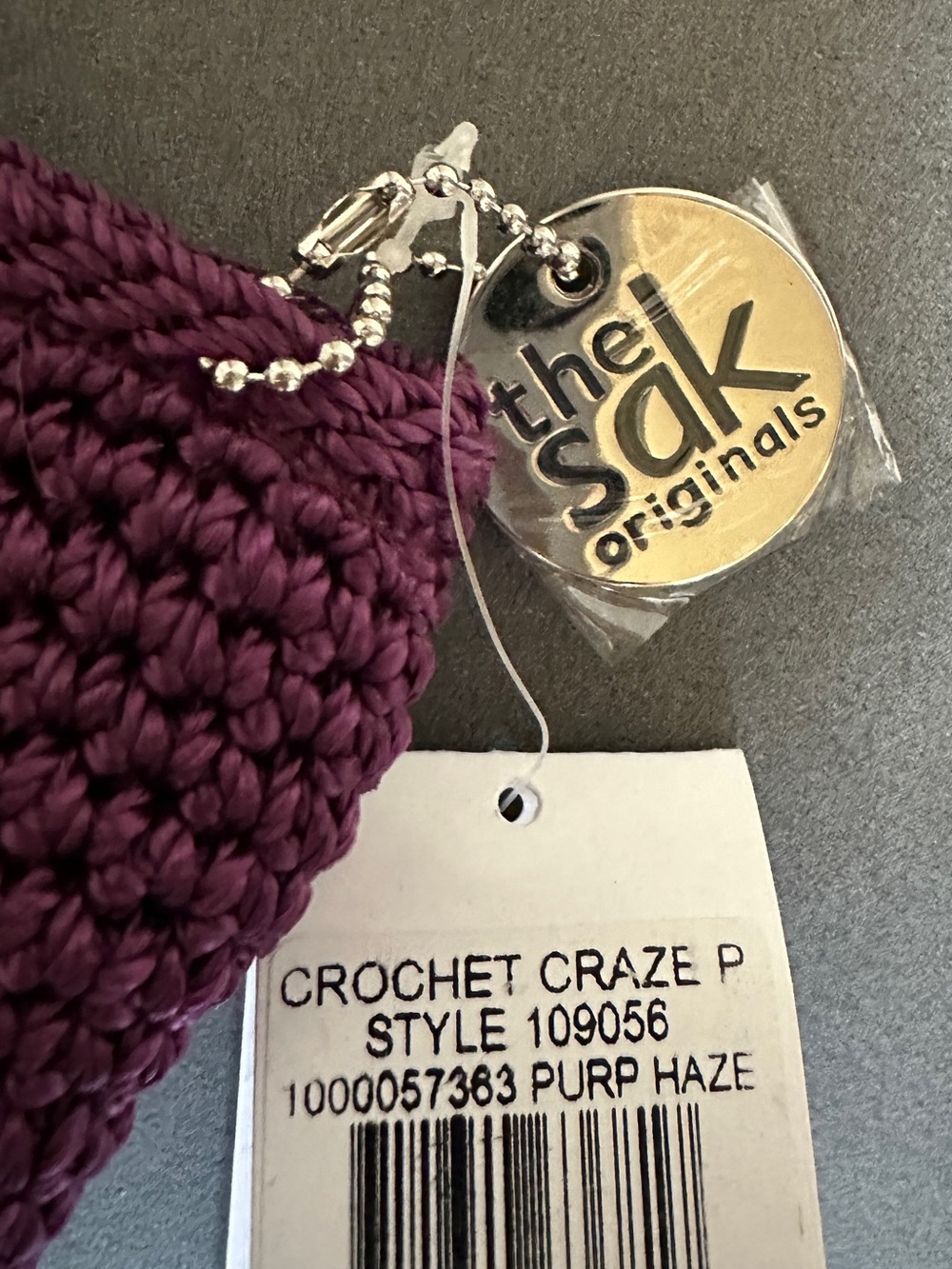 NEW The Sak Crochet Wristlet Pouch Bag Purple Haze Red Heart Zipped - NWT - Picture 2 of 7